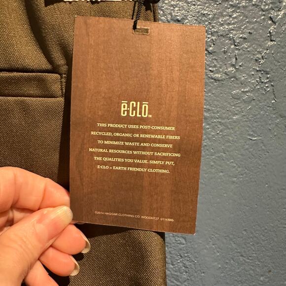 NWT Haggar Size 38x30 Dress Pants Olive Brown Classic Fit Plain Front Comfort - Picture 11 of 15